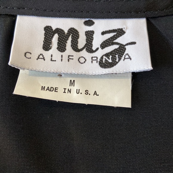 Vintage Miz California Black Velvet Glitter Foil Geometric Pattern Vest - Picture 6 of 7